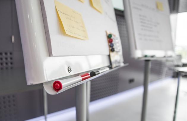 Dry erase boards in classroom